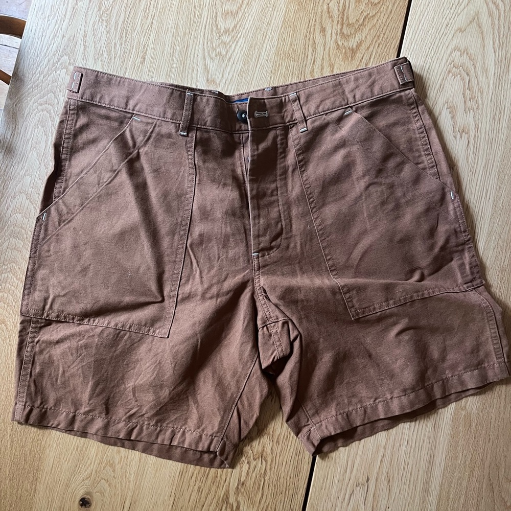 Men’s J Crew camp shorts cotton linen blend 35 NWT